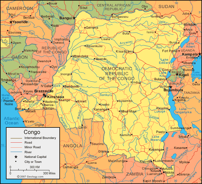 carte du Republique du Congo